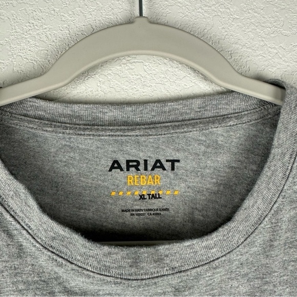 Ariat Gray Rebar Workman Heavy Duty Short Sleeve Tee Shirt Size XL Tall - Picture 4 of 7